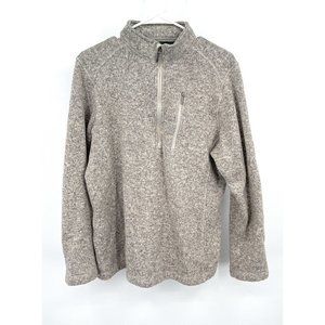 Woolrich 1/2 Zip Sweater Mens M Beige Pull Over Long Sleeve Comfort Fleece